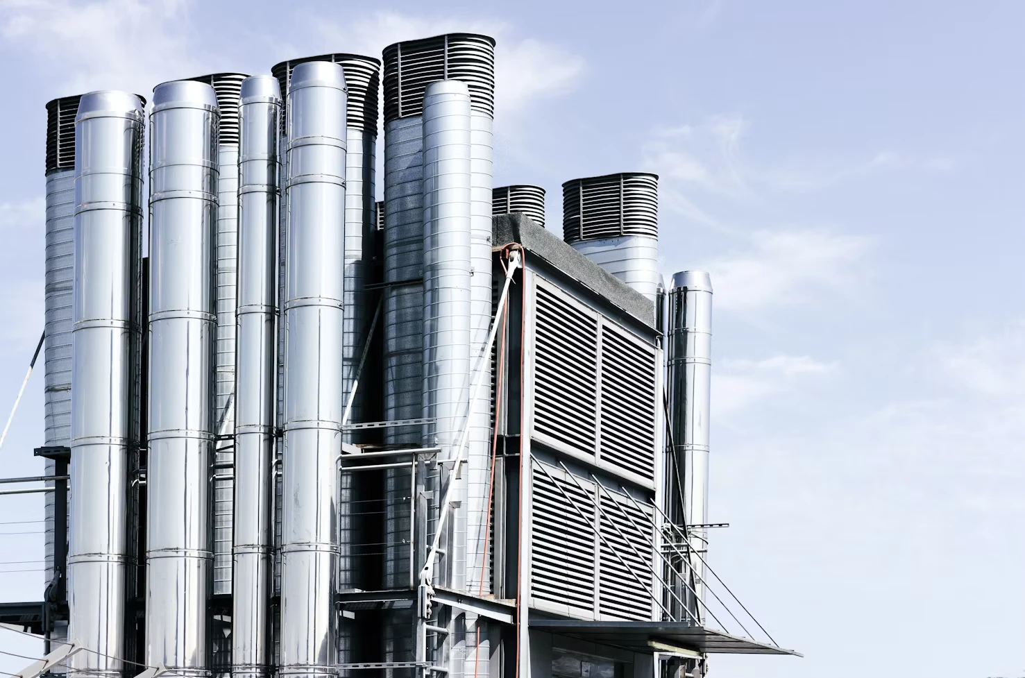 Photo haute définition d'une installation industrielle d'efficacité énergétique