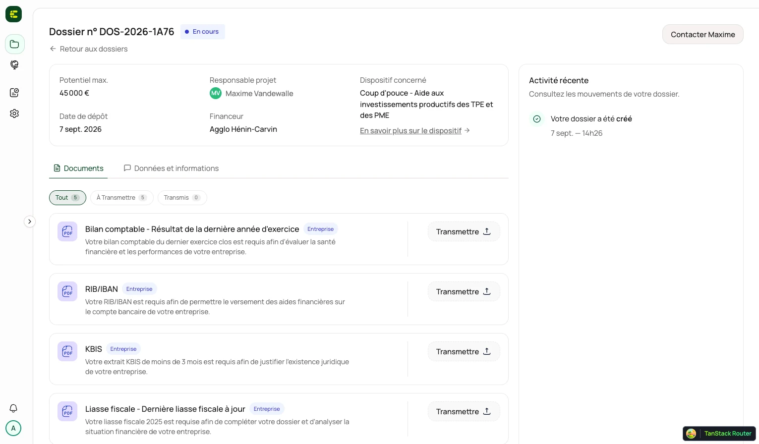 Votre dossier de financement en un clin d'œil !